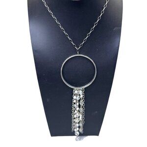 Silpada Dream Catcher Etched Sterling Silver Pendant Necklace Chain & Tassels